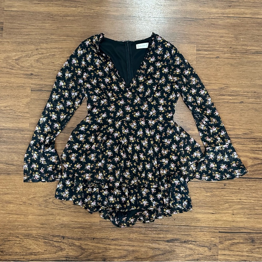 Altard State Black Long Sleeve Romper
